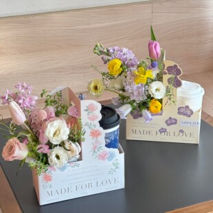 女神节伴手礼奶茶咖啡鲜花diy手提花盒女神节花礼三八妇女节礼物