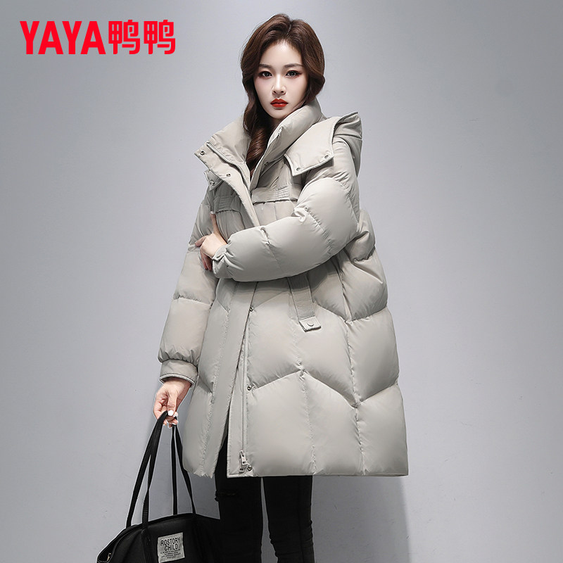 鸭鸭羽绒服女士2024秋冬新品中长