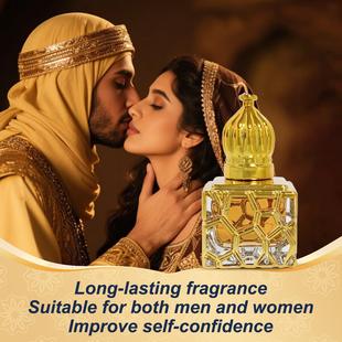 外贸爆款阿拉伯鎏金雕刻香水滚珠加厚玻璃玫瑰果香调无酒精便携