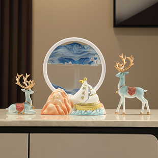 速发公意流沙画沙漏摆件家居客厅室视柜酒柜办创电桌装饰品轻奢高