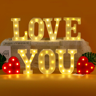 速发七夕浪漫布光情人节字母灯装 饰场置求婚表白发景创意房间惊喜