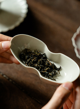 速发草木灰陶瓷茶茶家赏醒茶荷用茶勺创意茶拨茶铲功夫则道零