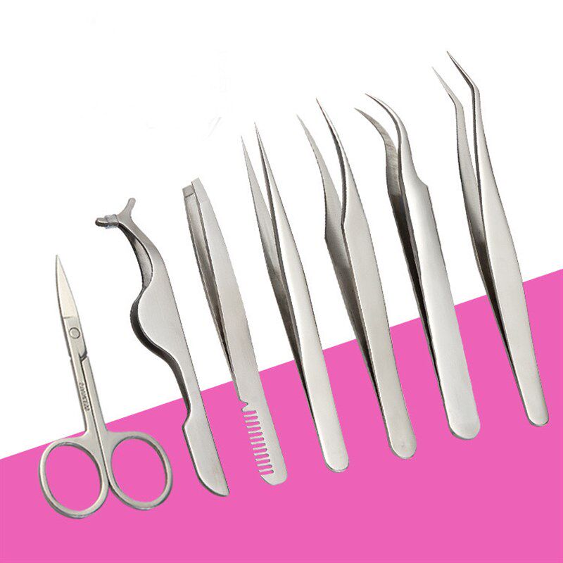 速发不现器修眉剪假睫毛辅助钢假睫毛种植夹眉夹眉梳7件套厂家锈