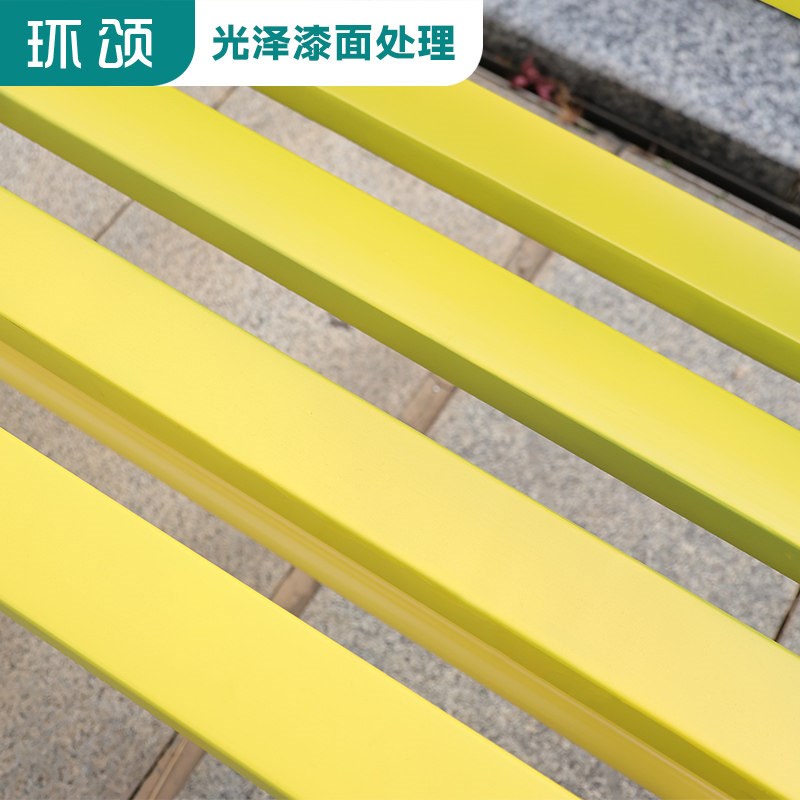 速发公园椅户外长椅防腐实木露天广场椅室外小区景区网红铸铝靠背