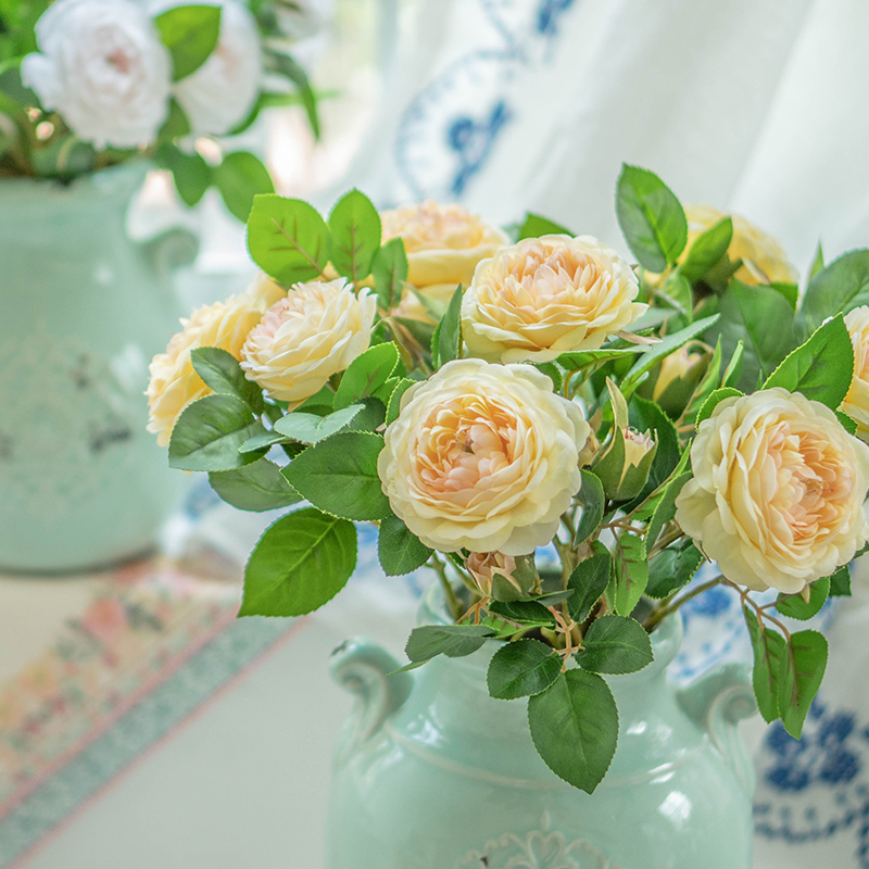 速发复花森师露莲假花绢花茶玫家居装饰古美陈设婚庆花艺林素材