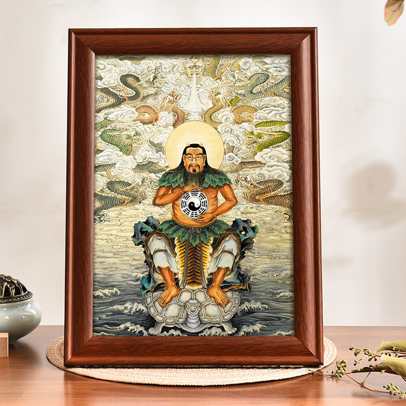 速发人文始祖厅昊伏羲氏挂摆件三天皇伏羲大客太桌面装饰摆画台