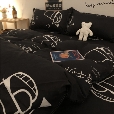 速发床上四件套纯棉全棉夏季床品男生单人学生宿舍被罩三件套