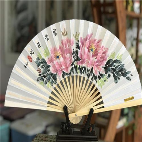 速发荣昌折扇仿男扇手寸寸绸扇消暑纳凉8绘
