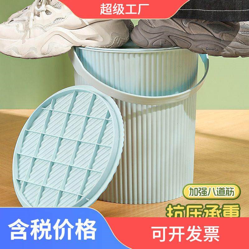 速发尿壶收纳桶可坐人桶凳可坐可以坐的钓鱼桶圆形幼儿园桶凳小便