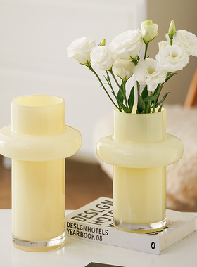 速发法式玻璃花瓶规摆黑色花瓶不简则设计轻奢居家装饰约件