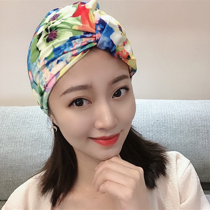 速发温长发彩色花士游泳帽 时尚加大头适不勒舒士韩泉游泳帽