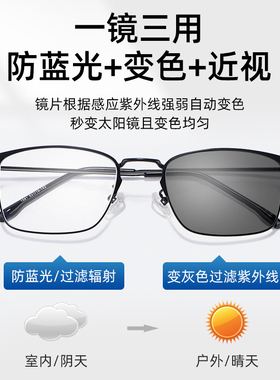 速发可色近视男电脑护目平光防蓝光散光眼睛框镜变架配度数