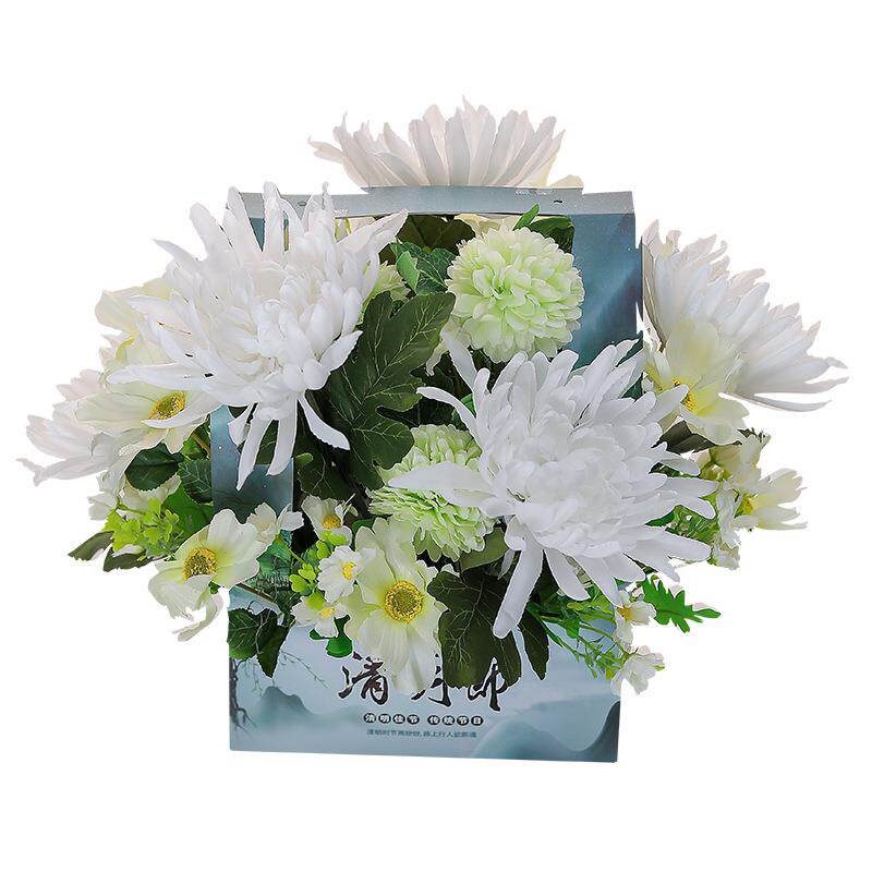 速发清明节仿真花祭司的塑料花假花用品花清明仿真菊花坟前花祭典