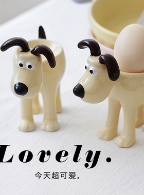 速发小狗陶早瓷餐鸡蛋托高级感摆链小首饰收纳托盘治愈小项件