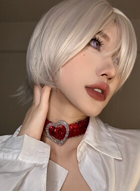 亮片bling时髦紫色颈链choker女