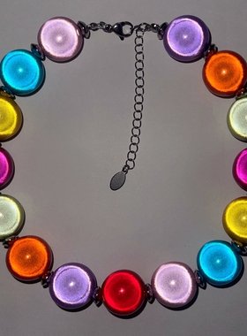 27Studio 小众大颗反光珍珠钛钢项链中性男女蹦迪高级感辣妹颈链