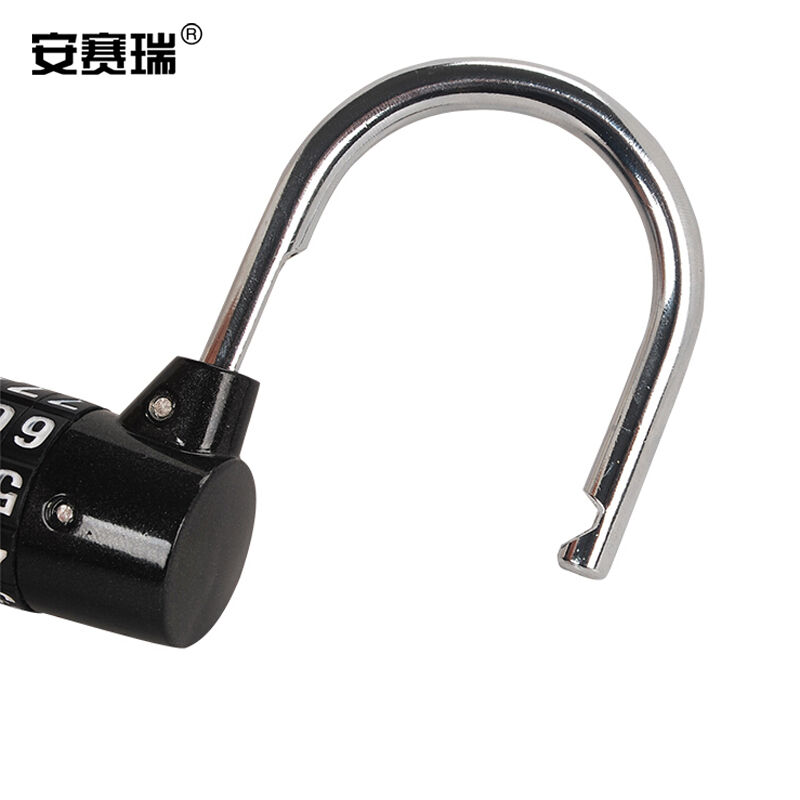 安赛瑞防盗挂锁5轮密码锁大号健身房柜门锁防盗宿舍锁具黑色43083