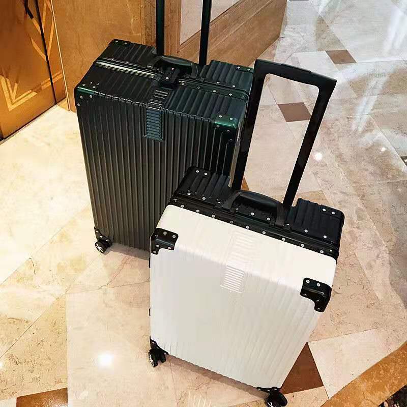 唐晓笙【网红撞色】行李箱女复古铝框拉杆箱男学生旅行箱大容量潮