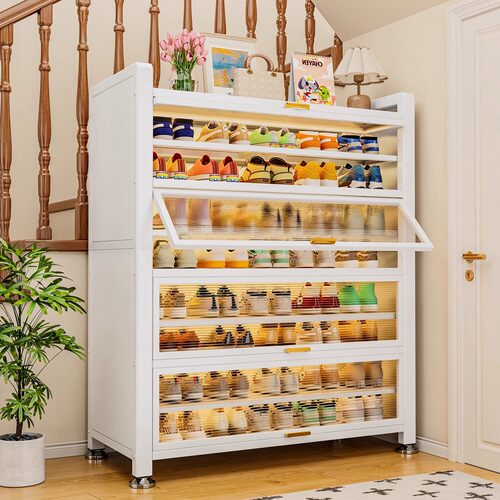 Home steel shoe cabinet, multi-layer integrated shoe rack,