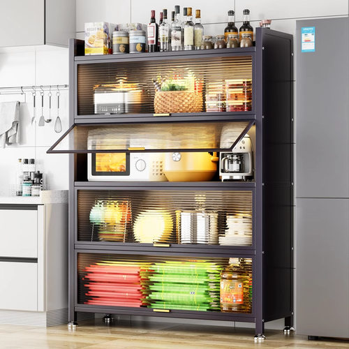 Household steel kitchen storage cabinet, multi-layer storag