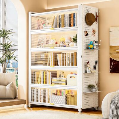 Steel bookshelf storage cabinet integrated wall mounted chi