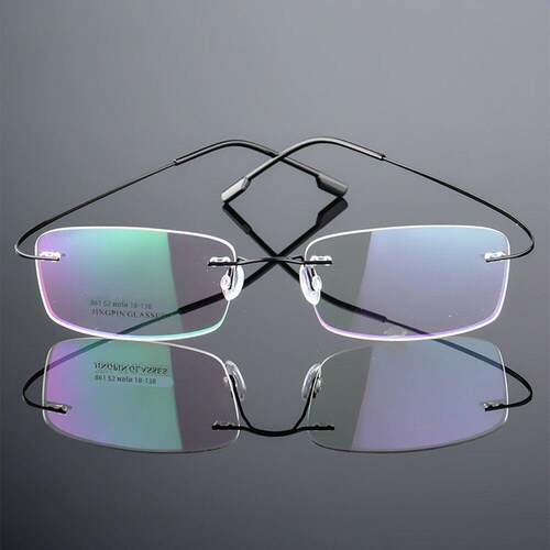1PC Rimless Reading Glasses Men Women Memory Titanium Presby