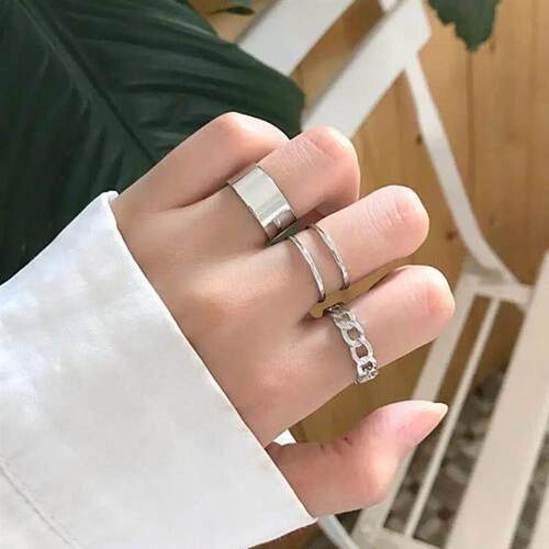 3Pcs Women Rings Korean Simple Ring Electroplating Finger Ri