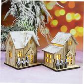 Wooden Christmas Hou Cabin Led Decoration Luminous
