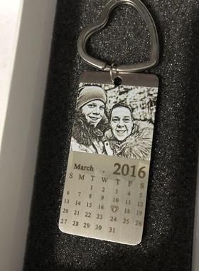 Custom Color print photo keychain couples anniversary gift