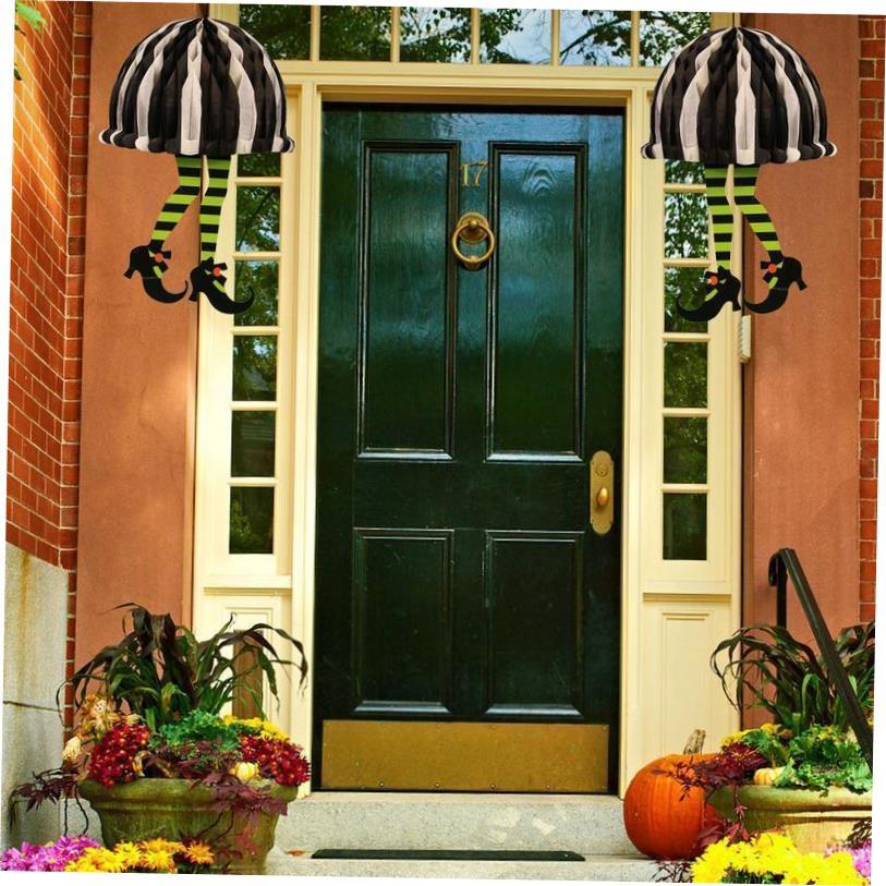 Halloween Witch Leg Door Ornament Halloween Door Hanging Ter