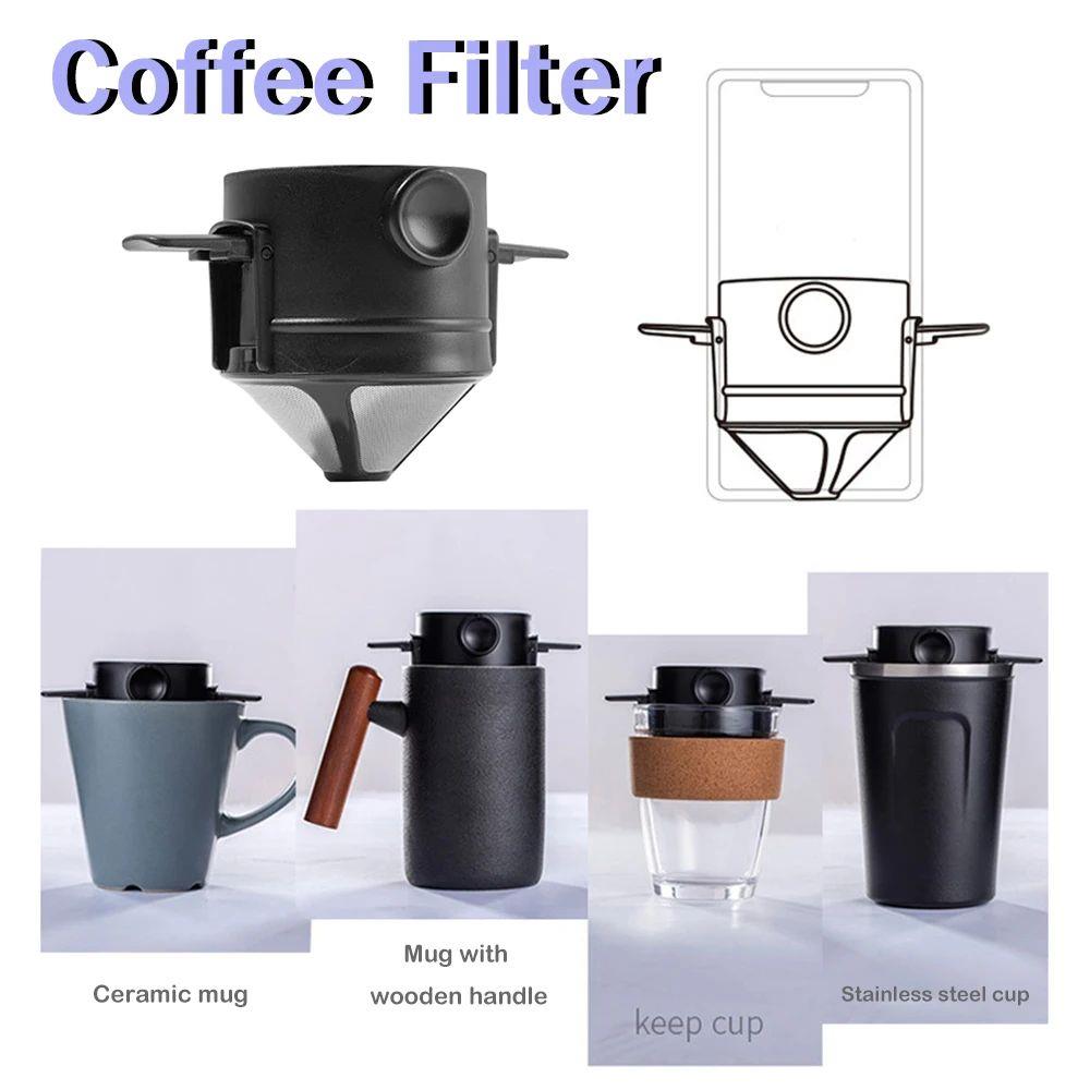 500-mesh Folding Hand-flush Coffee Filter Cup Filter Free Pa