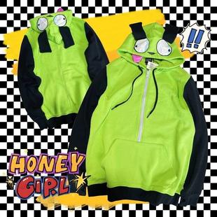 Anime Invader Cosplay Costume Coat Alien Zim Hoodies Jacket