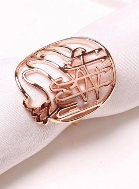 6Pcs Sturdy Serviette Ring Light Luxury Decorative Zinc