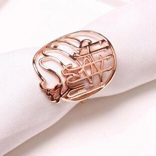 6Pcs Sturdy Serviette Ring Light Luxury Decorative Zinc