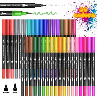 12 24 36 Colour Felt Tip Pens Watercolour Marker Pen,Double
