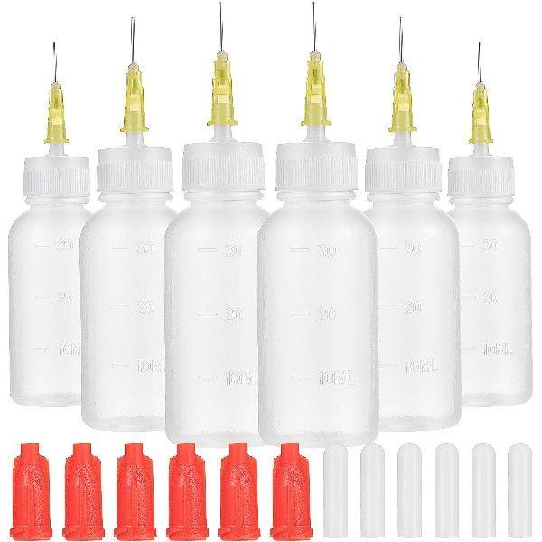 6 Sets Squeeze Bottles Needle Tip Plastic Precision