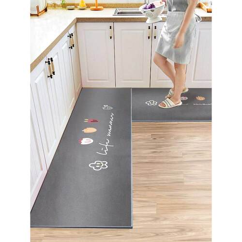 Anti-oil kitchen floor mat long stri PU leather non-slip mat