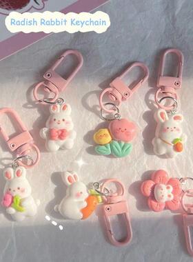 Mini Rabbit Keychain Cute Cartoon Backpack Decoration Fashio