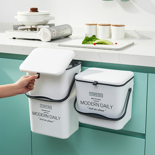 家用厨房桌面挂式厕所夹缝带盖小垃圾桶废纸篓拉圾筒挂壁塑料推盖