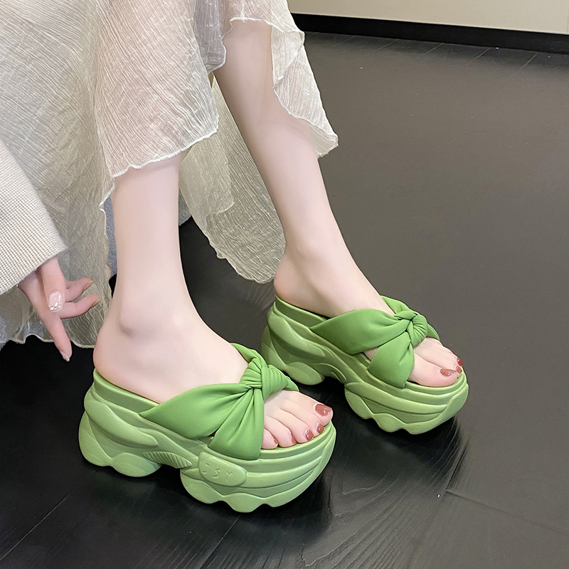 踩屎感拖鞋女夏季外穿202v3年新款松糕厚底一字拖仙女风高跟凉拖