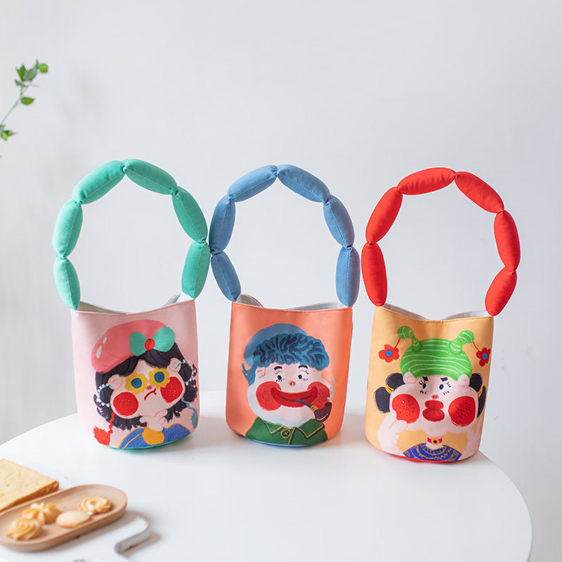 2025新款女士手提水桶包学生夏季腋下包小众设计搞怪婚包小布包,箱包皮具/热销女包/男包,时尚帆布包,淘宝优惠券,粉丝福利购,淘宝优惠卷