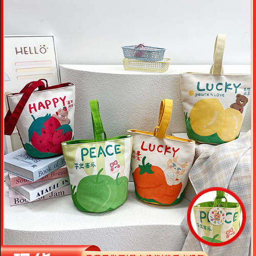 水桶包卡通帆布袋伴手礼收纳包