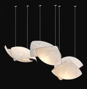 极简工厂直销餐厅贝壳纹路白色不规则简约现代高级吊灯