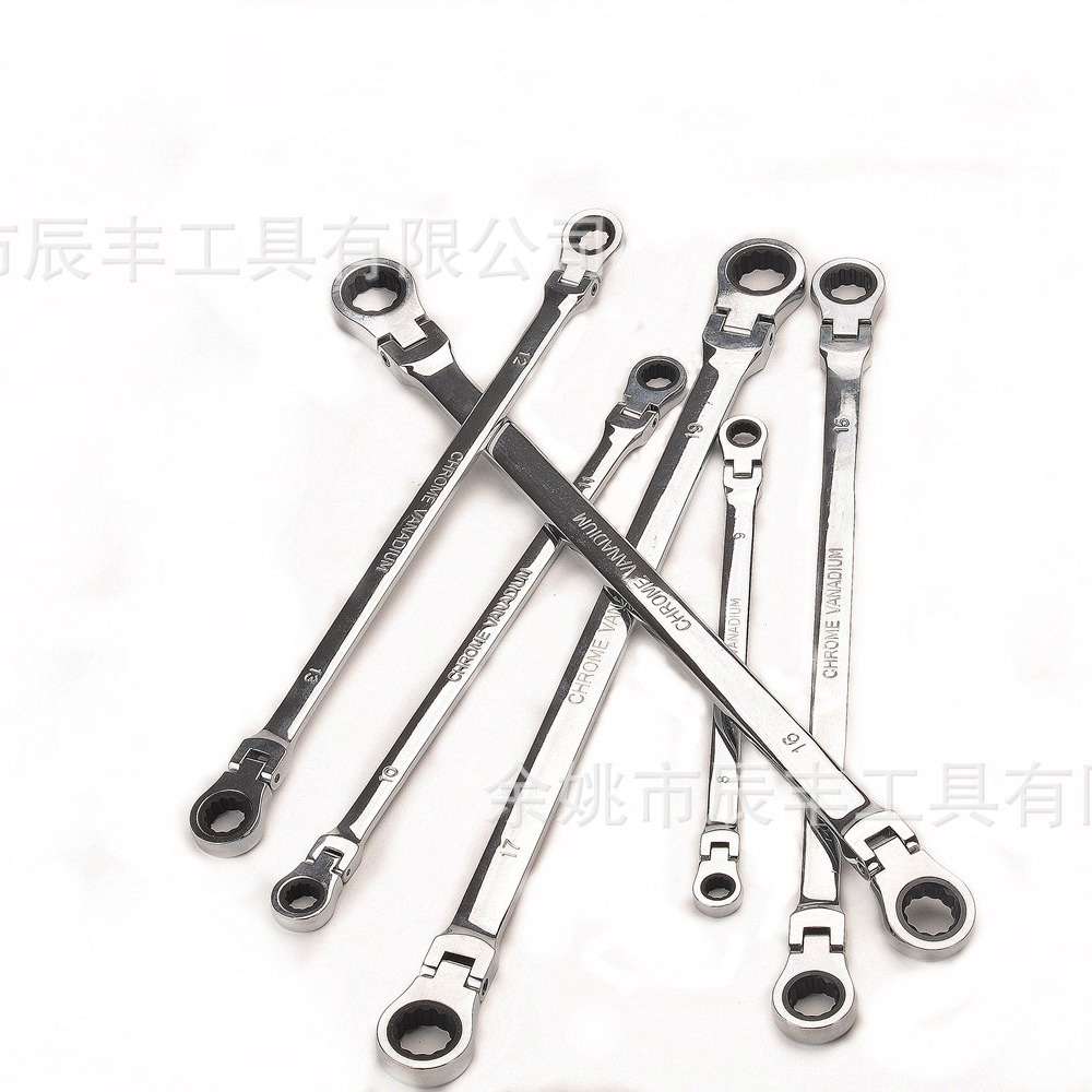 6pc加长棘轮扳手 航空扳手 crv材料梅花扳手 活动头双头扳手