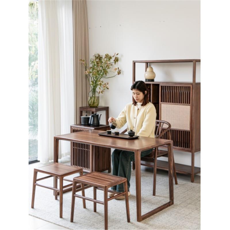 北美黑胡桃木茶桌椅组合家用茶台实木小茶桌简约小型干泡阳台茶桌