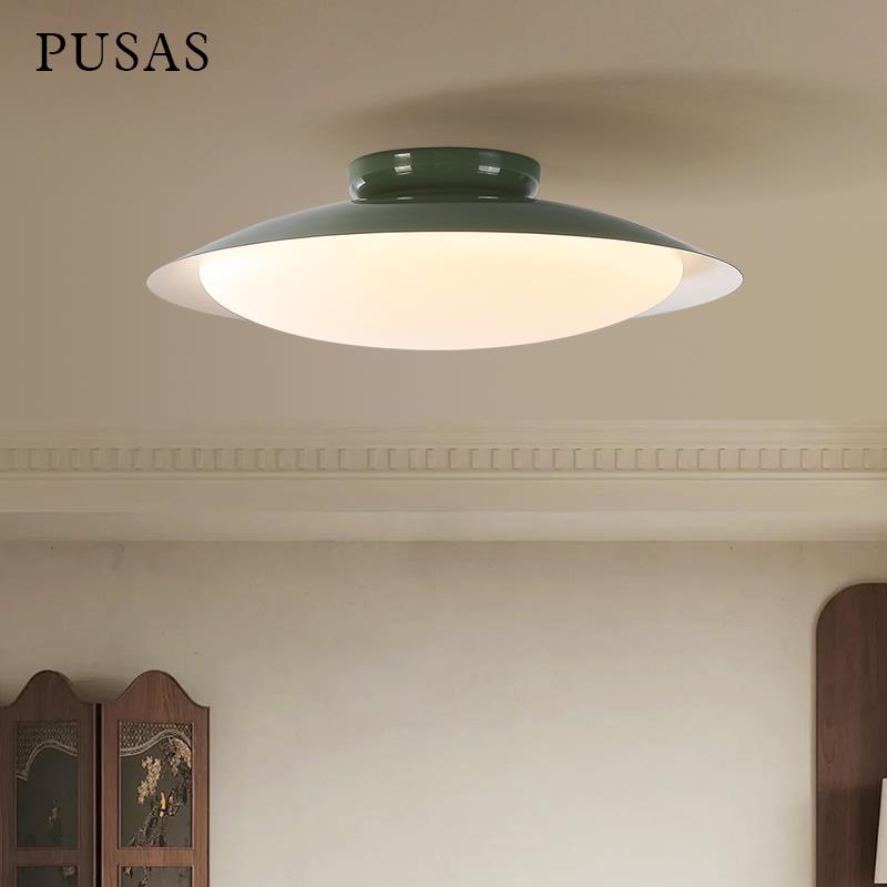 普赛斯中古卧室灯全光谱护眼法式奶油风书房间阳台餐厅绿色吸顶灯