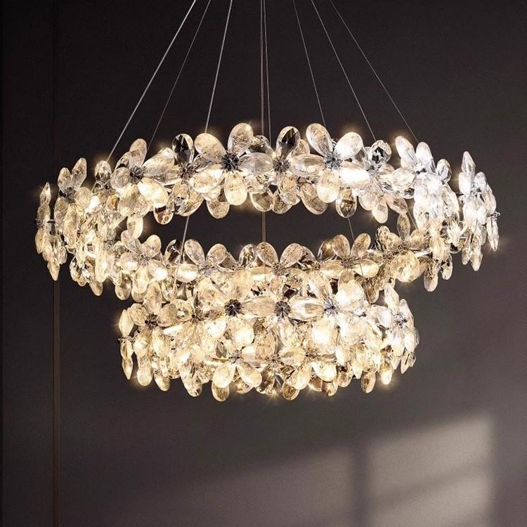 新款法式吊灯水晶灯客厅主灯轻奢设计师奶油风餐厅卧室中山灯具