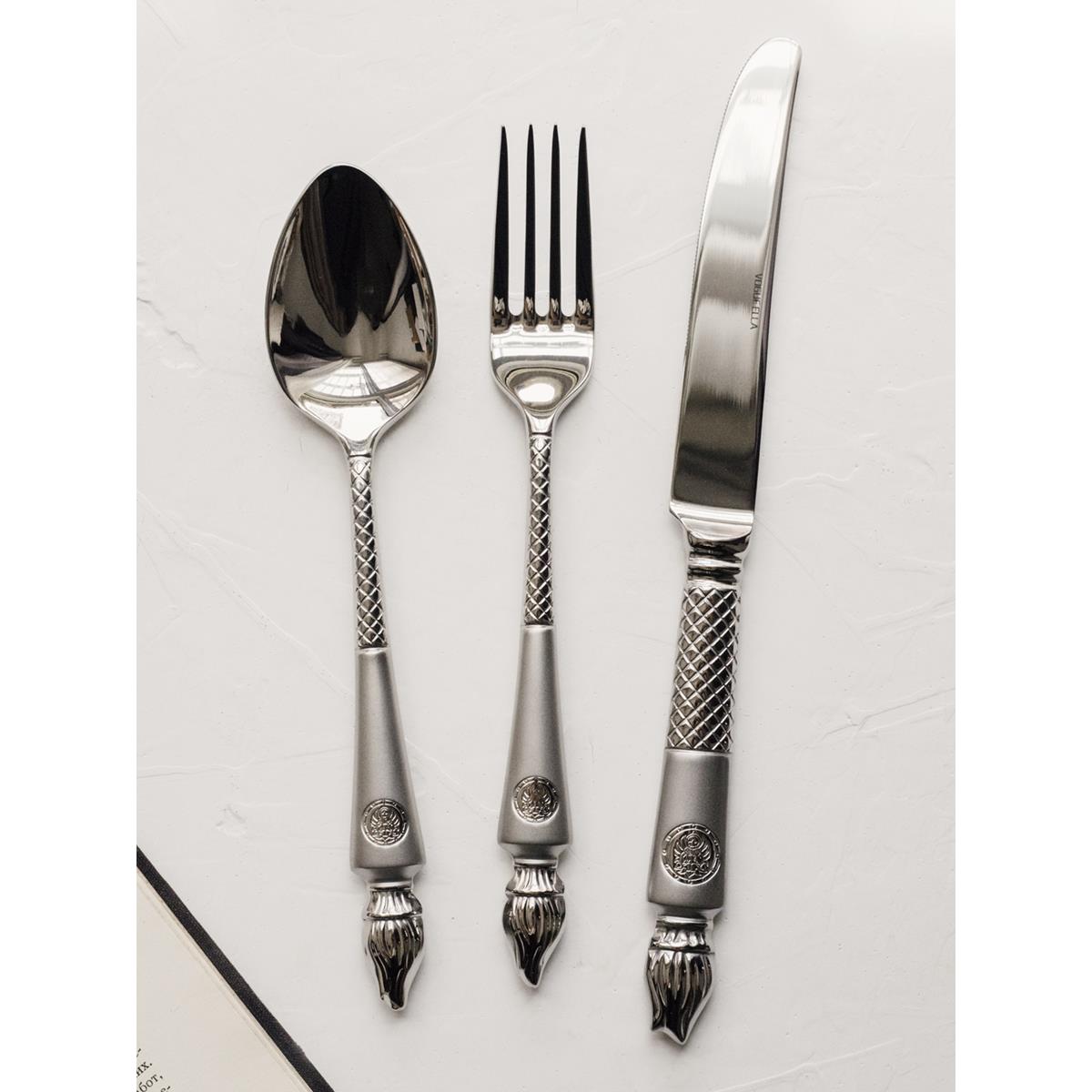 18-10不锈钢狮王主餐勺叉 实心质感餐更法式复古甜品贝壳勺子