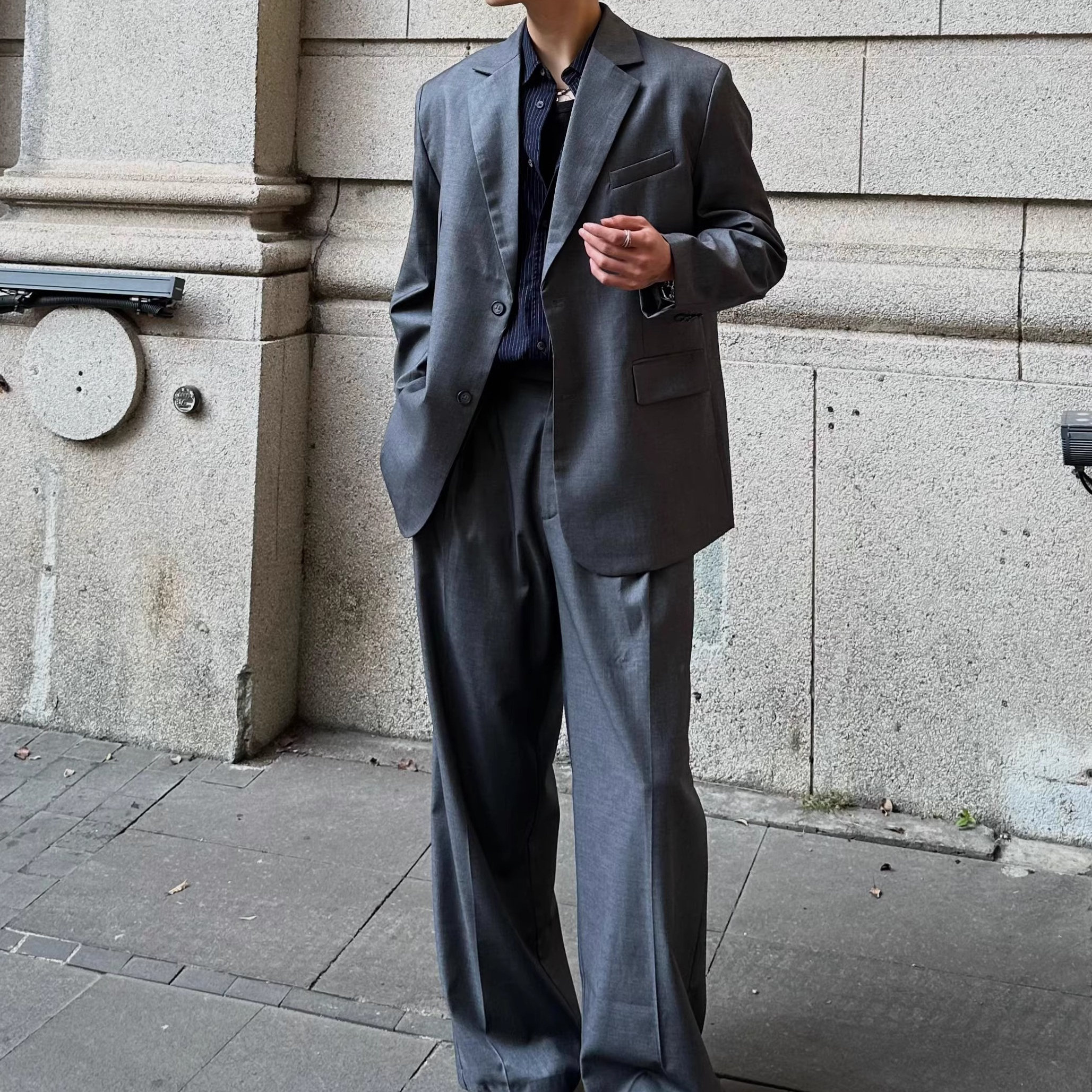 SKYROCKET扶摇春夏新款西裤男英伦高级感极简风垂感休闲长裤