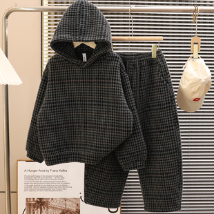 儿童装女童冬装加绒卫衣套装2025新款中大童女孩冬季加厚洋气时髦